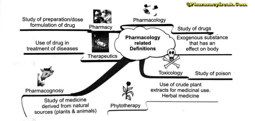 Various branches related to pharmacology