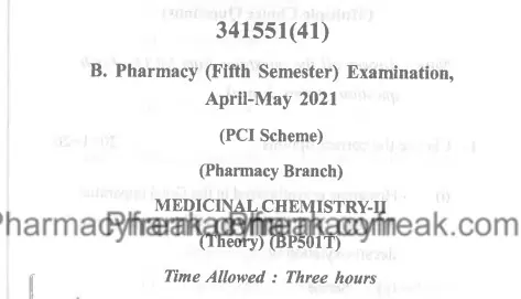 Medicinal Chemistry-II 2021 (april-may)