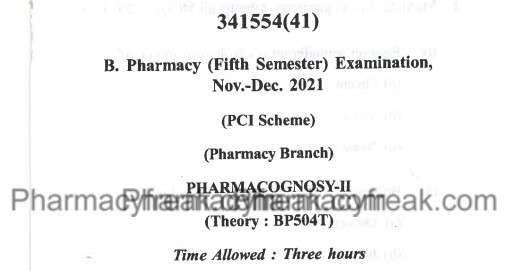 pharmacognosy-2 question paper