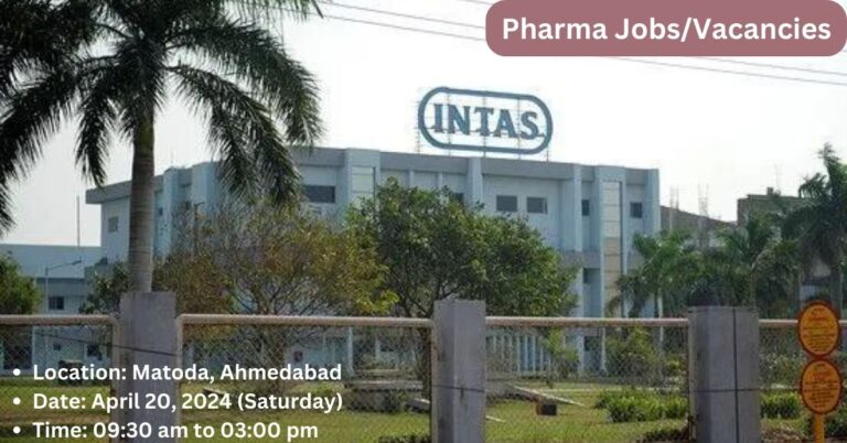 Join Intas Pharma: Walk-In Drive for Manufacturing and Packing Roles!