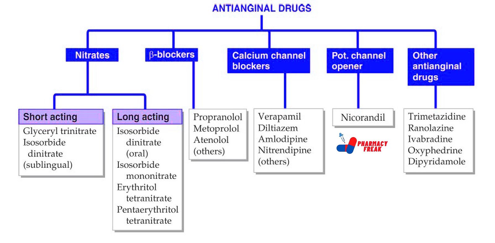 ANTIANGINAL DRUGS CLASSIIFICATION