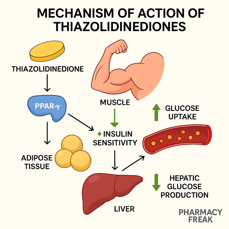 TZD mechanism – PPAR gamma activation and insulin sensitivity improvement