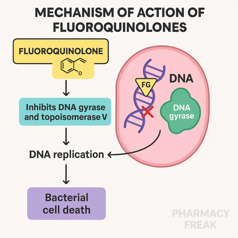Fluoroquinolone MOA – Inhibition of DNA gyrase and topoisomerase