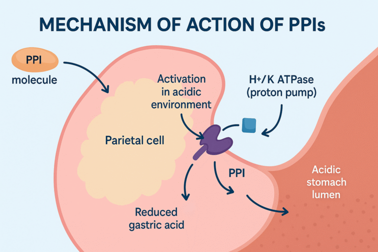 Proton Pump Inhibitor MOA – H⁺/K⁺ ATPase Inhibition