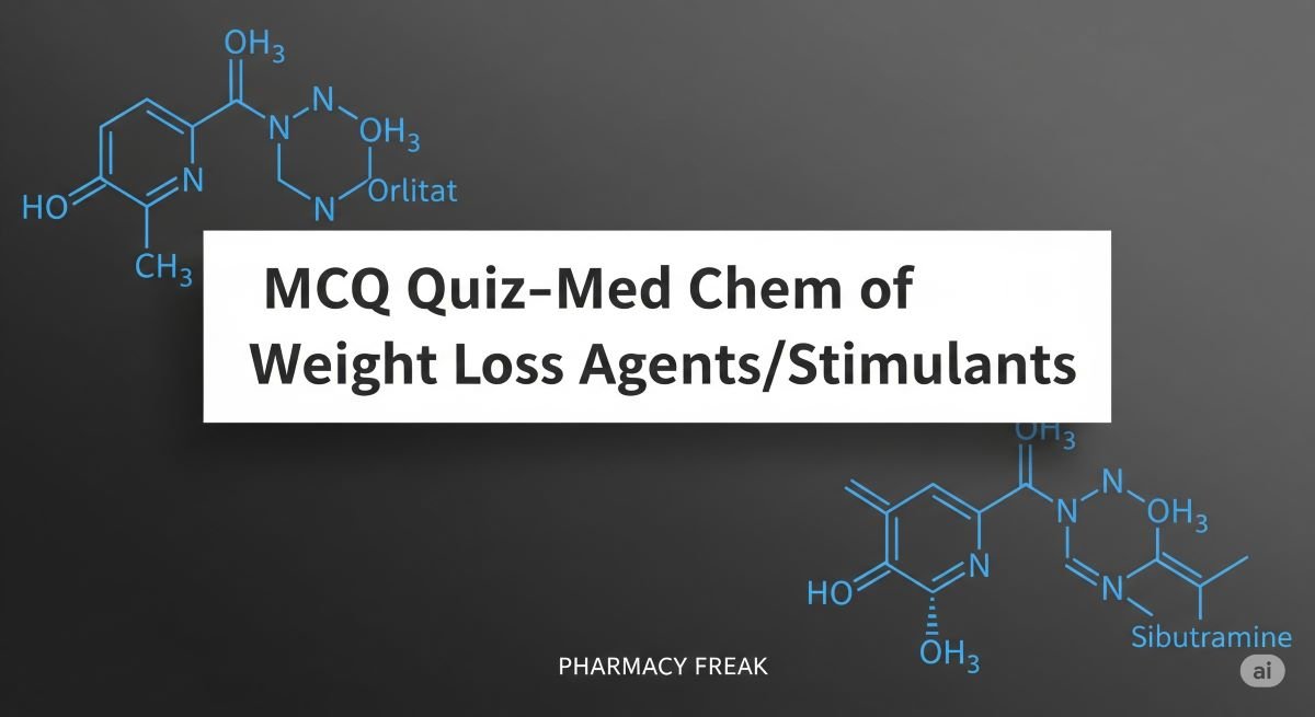 MCQ Quiz-Med Chem of Weight Loss Agents-Stimulants