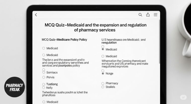 MCQ Quiz-Medicaid and the expansion and regulation of pharmacy services