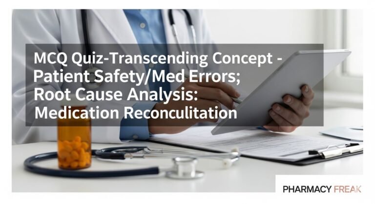 MCQ Quiz-Transcending Concept - Patient Safety-Med Errors-Root Cause Analysis-Medication