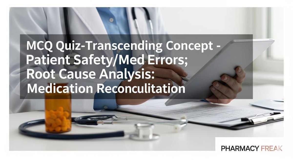 MCQ Quiz-Transcending Concept - Patient Safety-Med Errors-Root Cause Analysis-Medication