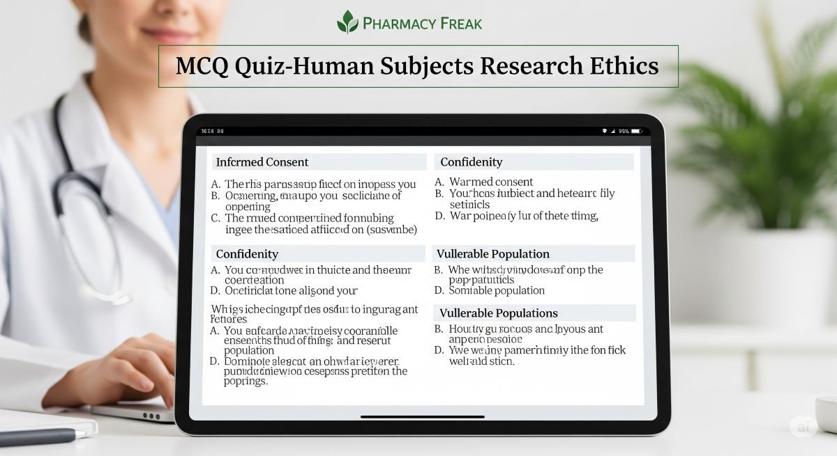 MCQ Quiz-human subjects research ethics
