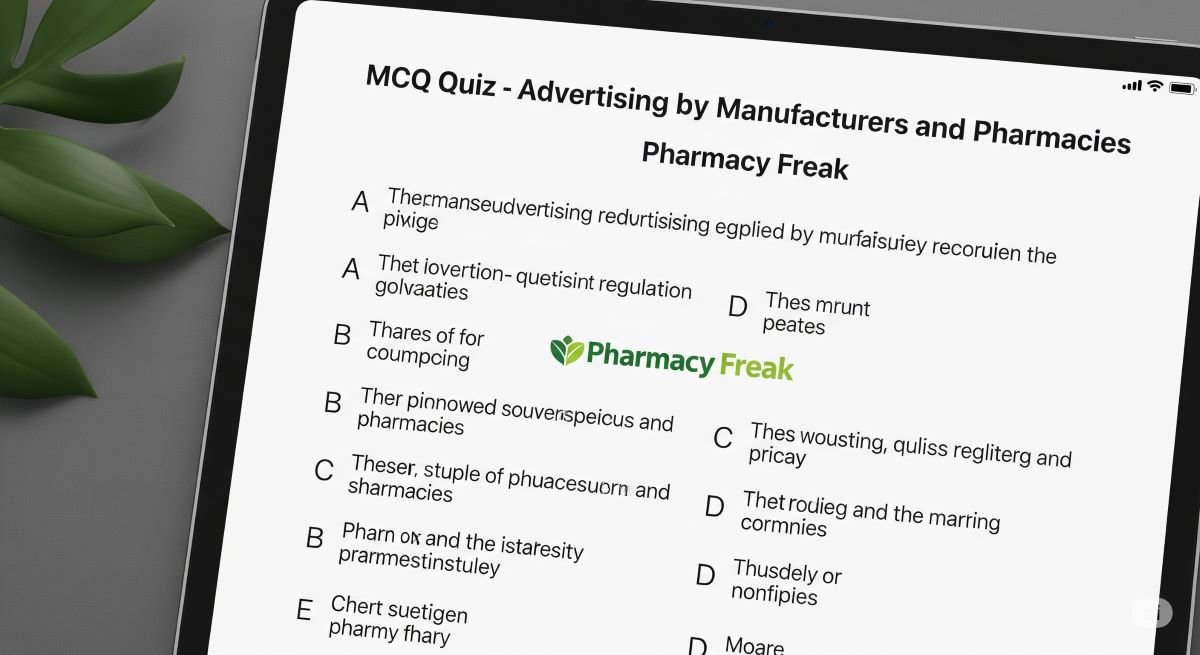 MCQ Quiz-advertising by manufacturers and pharmacies