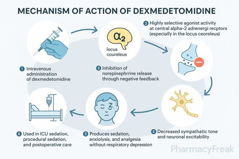 Mechanism of action of Dexmedetomidine