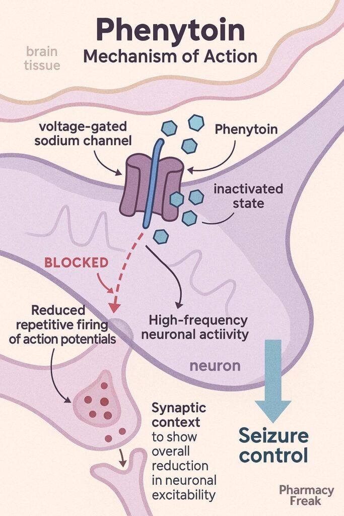 mechanism of action of phenytoin flowchart 2
