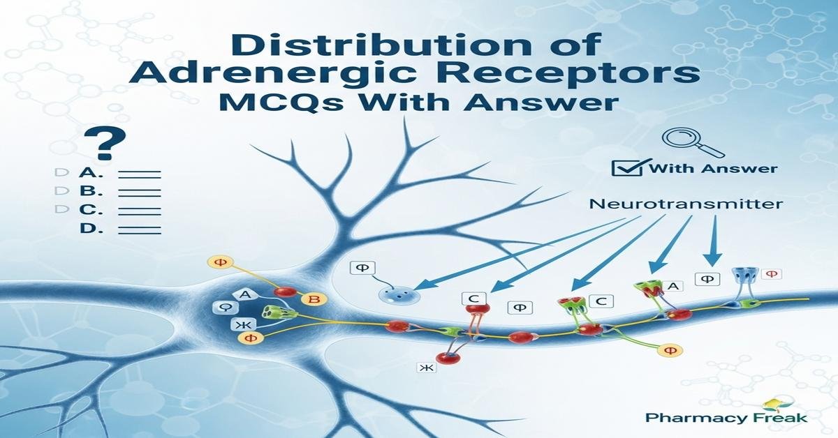 Distribution of adrenergic receptors MCQs With Answer