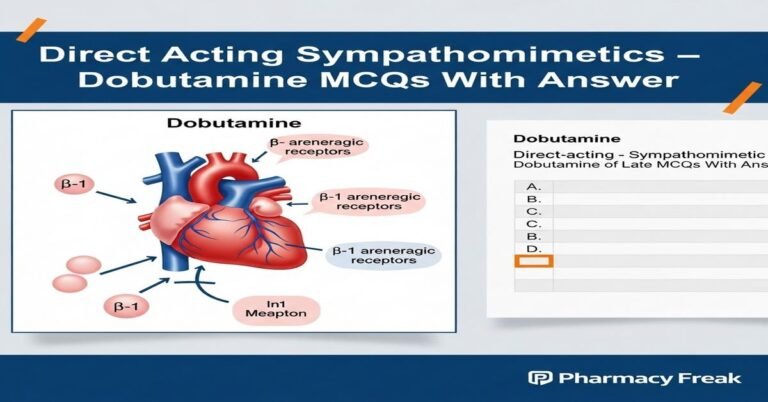 Direct acting sympathomimetics – Dobutamine MCQs With Answer