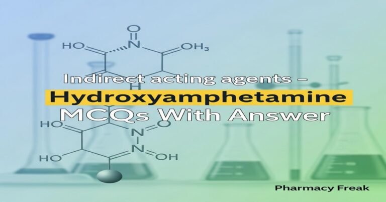 Indirect acting agents – Hydroxyamphetamine MCQs With Answer