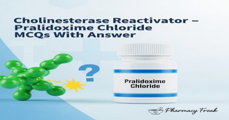 Cholinesterase reactivator – Pralidoxime chloride MCQs With Answer