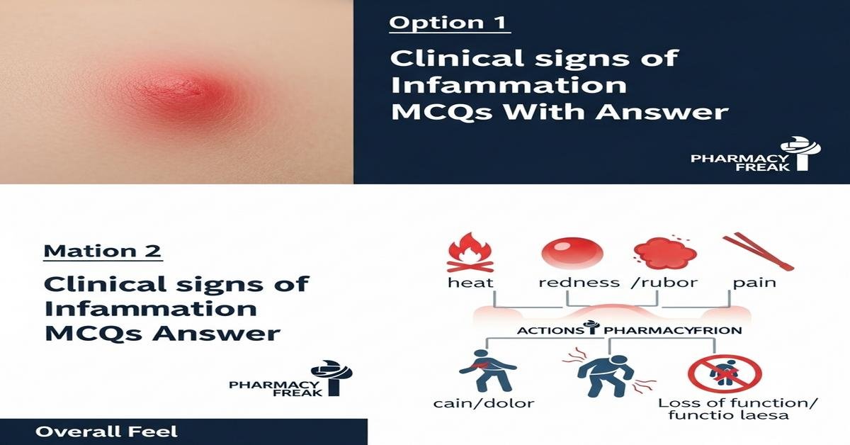 Clinical signs of inflammation MCQs With Answer