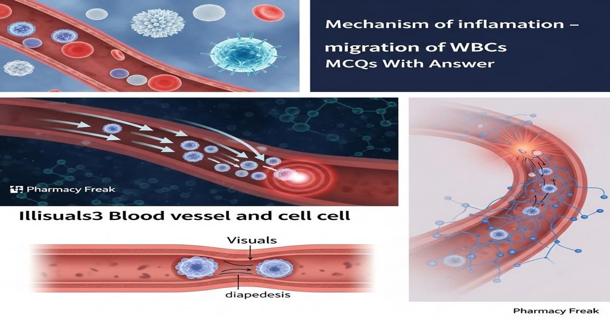Mechanism of inflammation – migration of WBCs MCQs With Answer
