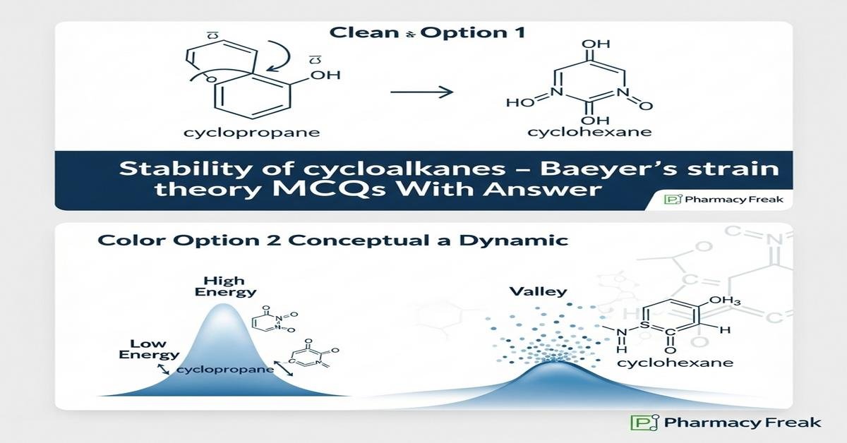Stability of cycloalkanes – Baeyer’s strain theory MCQs With Answer