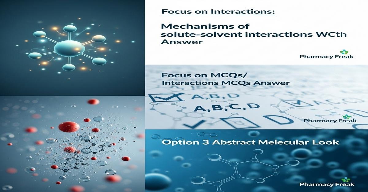 Mechanisms of solute–solvent interactions MCQs With Answer
