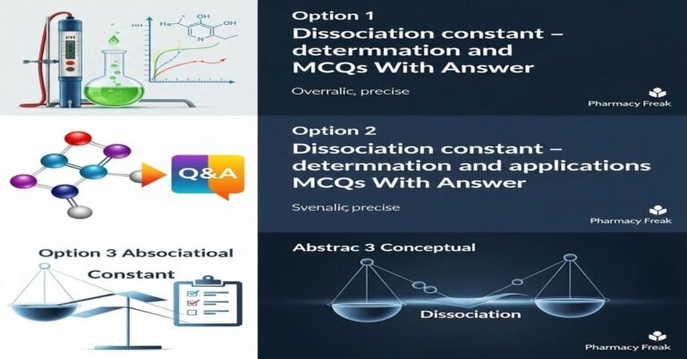 Dissociation constant – determination and applications MCQs With Answer