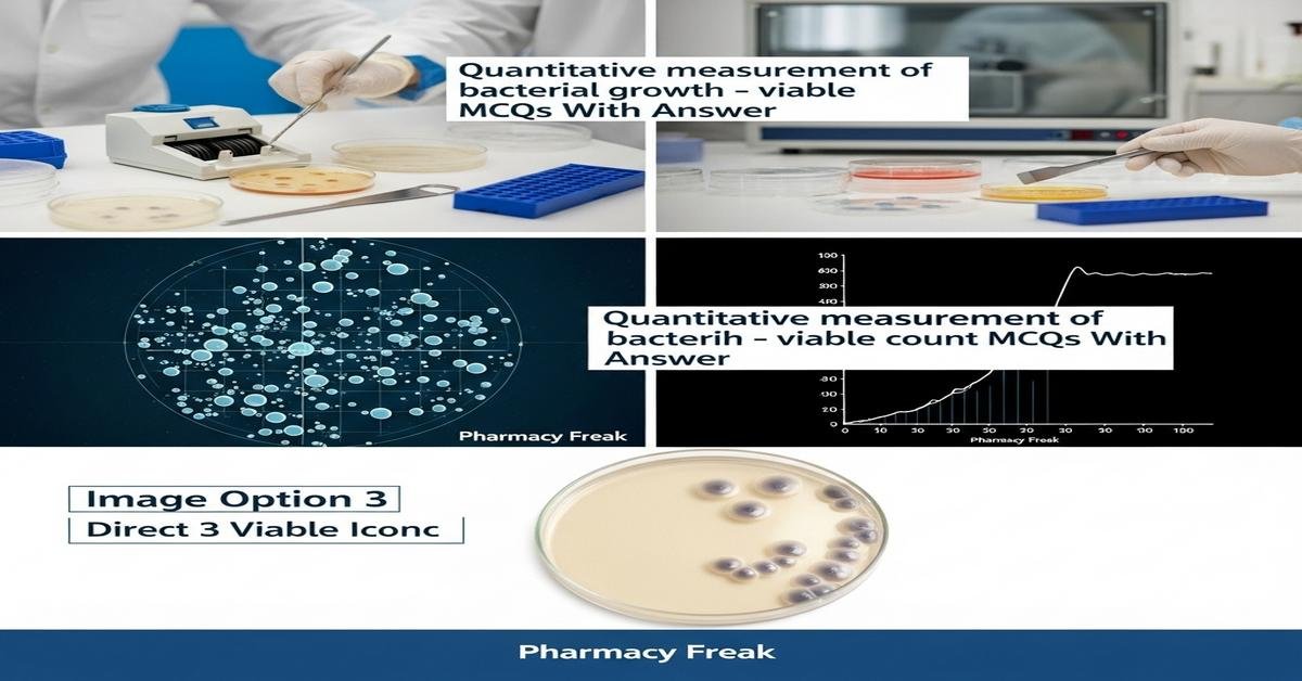 Quantitative measurement of bacterial growth – viable count MCQs With Answer