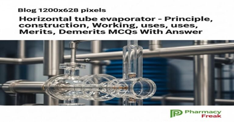 Horizontal tube evaporator – principle, construction, working, uses, merits, demerits MCQs With Answer