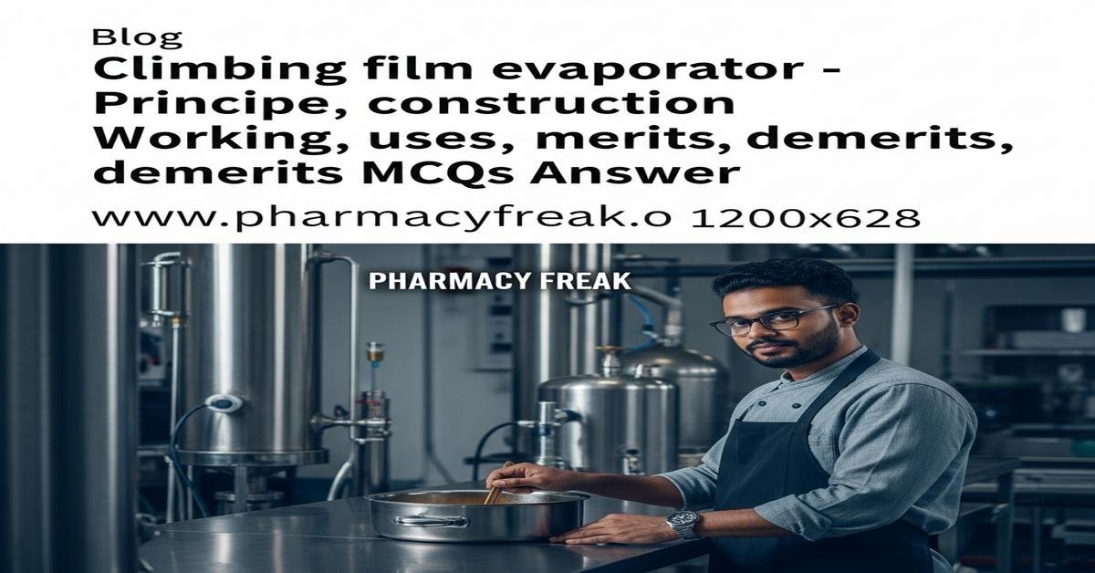 Climbing film evaporator – principle, construction, working, uses, merits, demerits MCQs With Answer