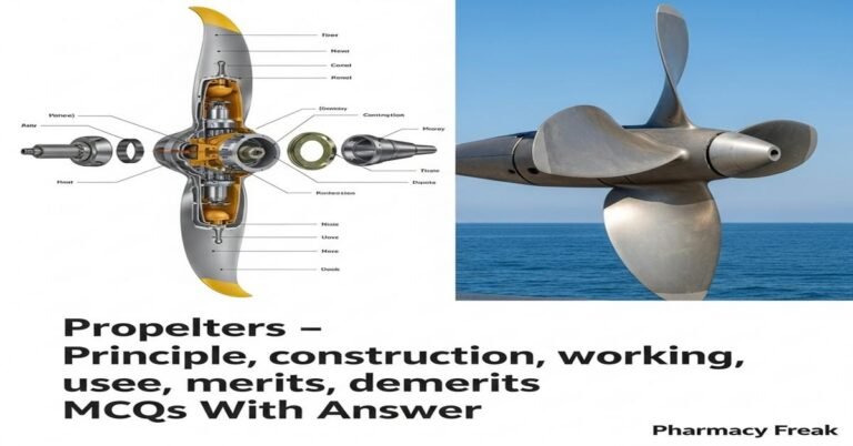 Propellers – principle, construction, working, uses, merits, demerits MCQs With Answer