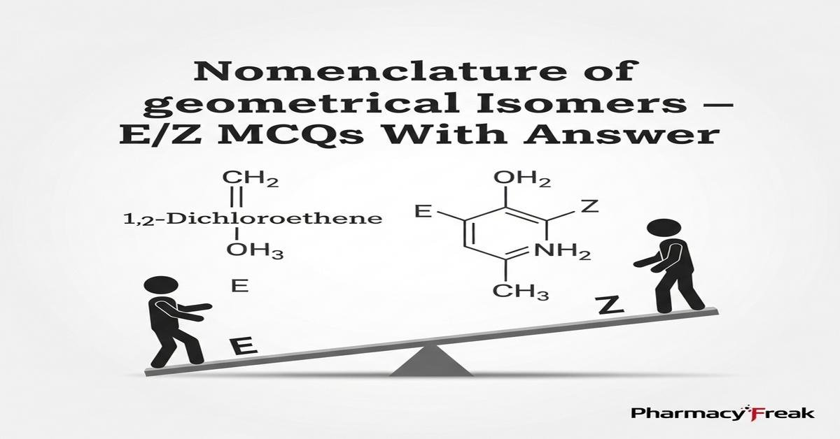 Nomenclature of geometrical isomers – E/Z MCQs With Answer