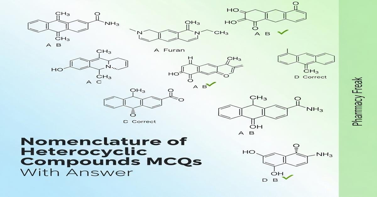 Nomenclature of heterocyclic compounds MCQs With Answer
