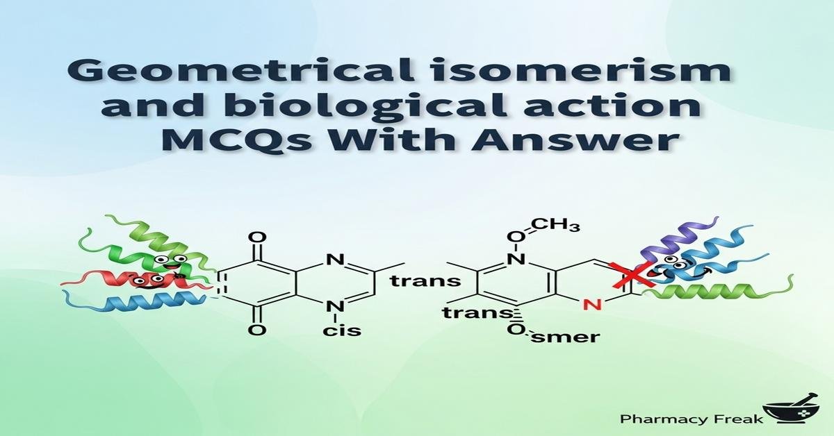 Geometrical isomerism and biological action MCQs With Answer
