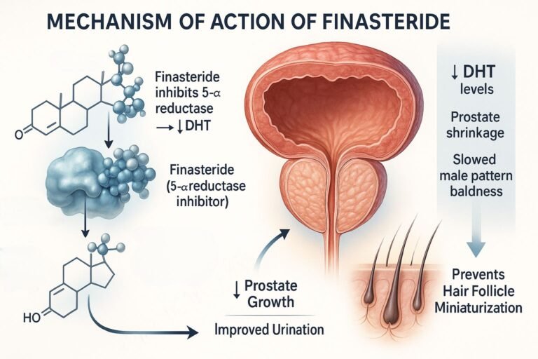 mechanism of action of finasteride