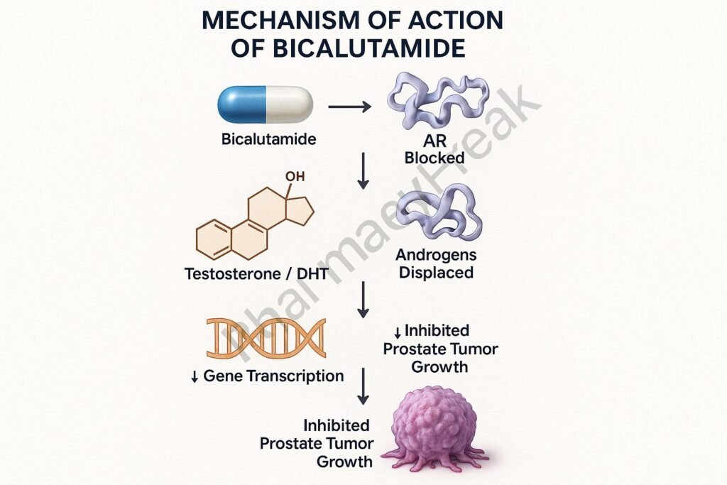 mechanism of action of bicalutamide flowchart