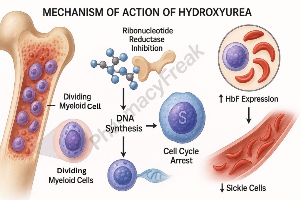 Mechanism of action of Hydroxyurea