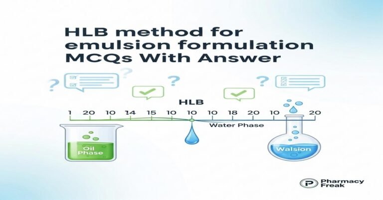 HLB method for emulsion formulation MCQs With Answer