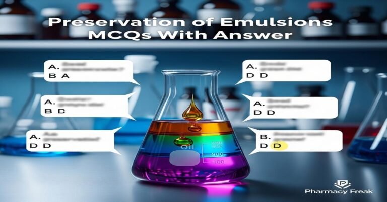 Preservation of emulsions MCQs With Answer