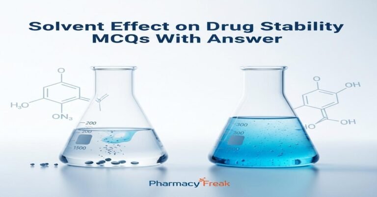 Solvent effect on drug stability MCQs With Answer