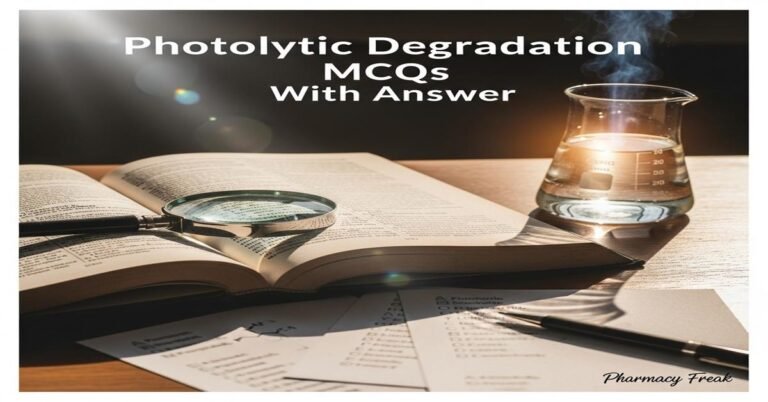 Photolytic degradation MCQs With Answer