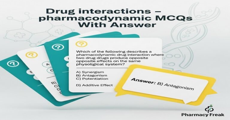 Drug interactions – pharmacodynamic MCQs With Answer
