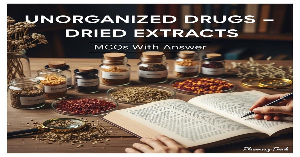 Unorganized drugs – dried extracts MCQs With Answer