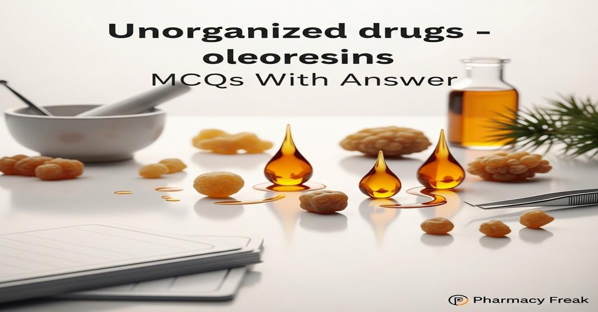 Unorganized drugs – oleoresins MCQs With Answer