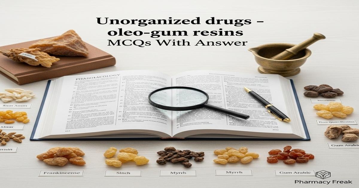 Unorganized drugs – oleo-gum resins MCQs With Answer