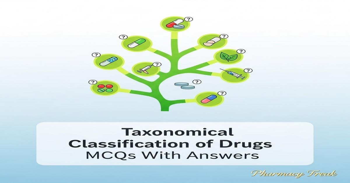 Taxonomical classification of drugs MCQs With Answer