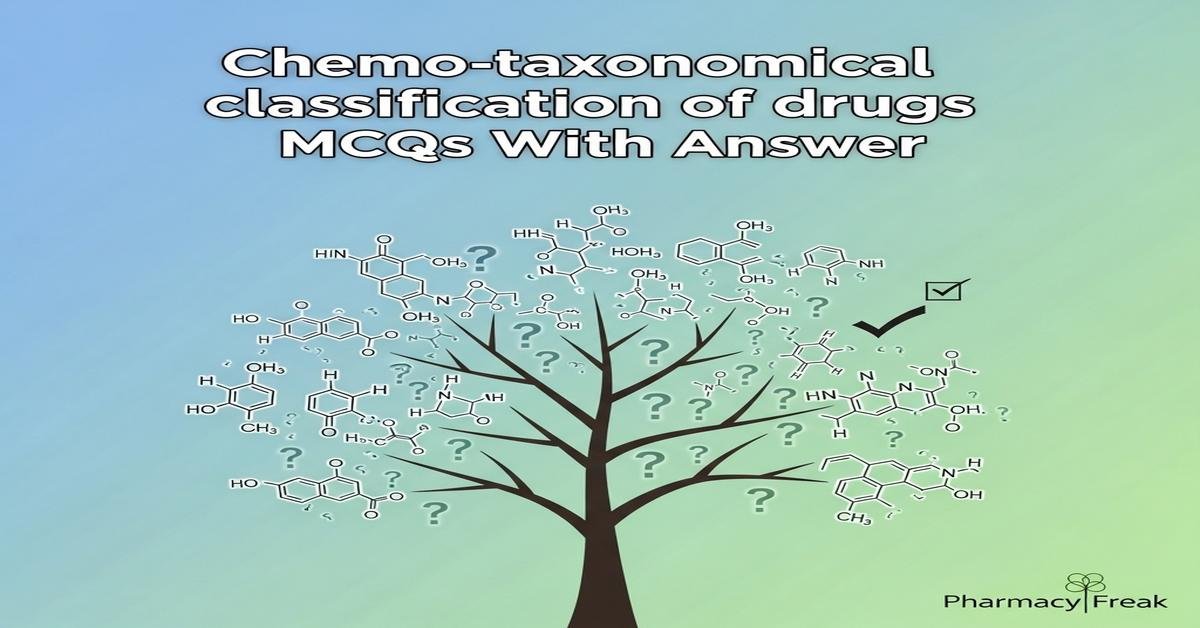 Chemo-taxonomical classification of drugs MCQs With Answer