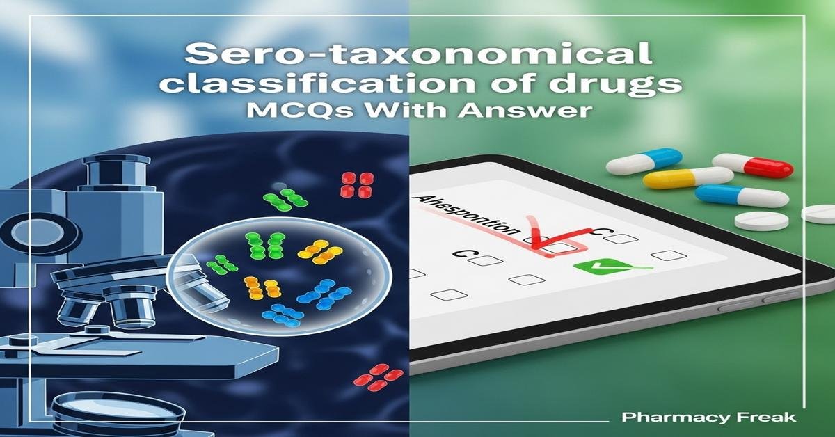 Sero-taxonomical classification of drugs MCQs With Answer