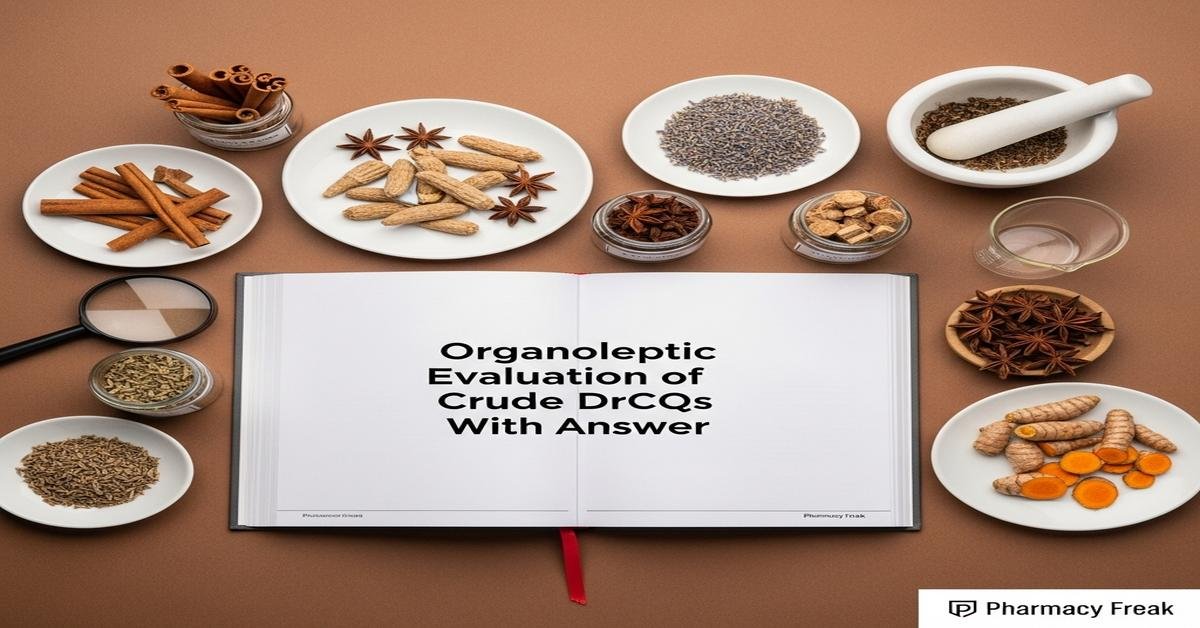 Organoleptic evaluation of crude drugs MCQs With Answer