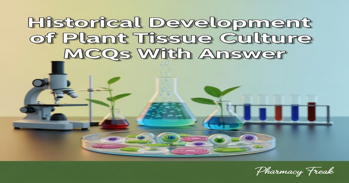 Historical development of plant tissue culture MCQs With Answer