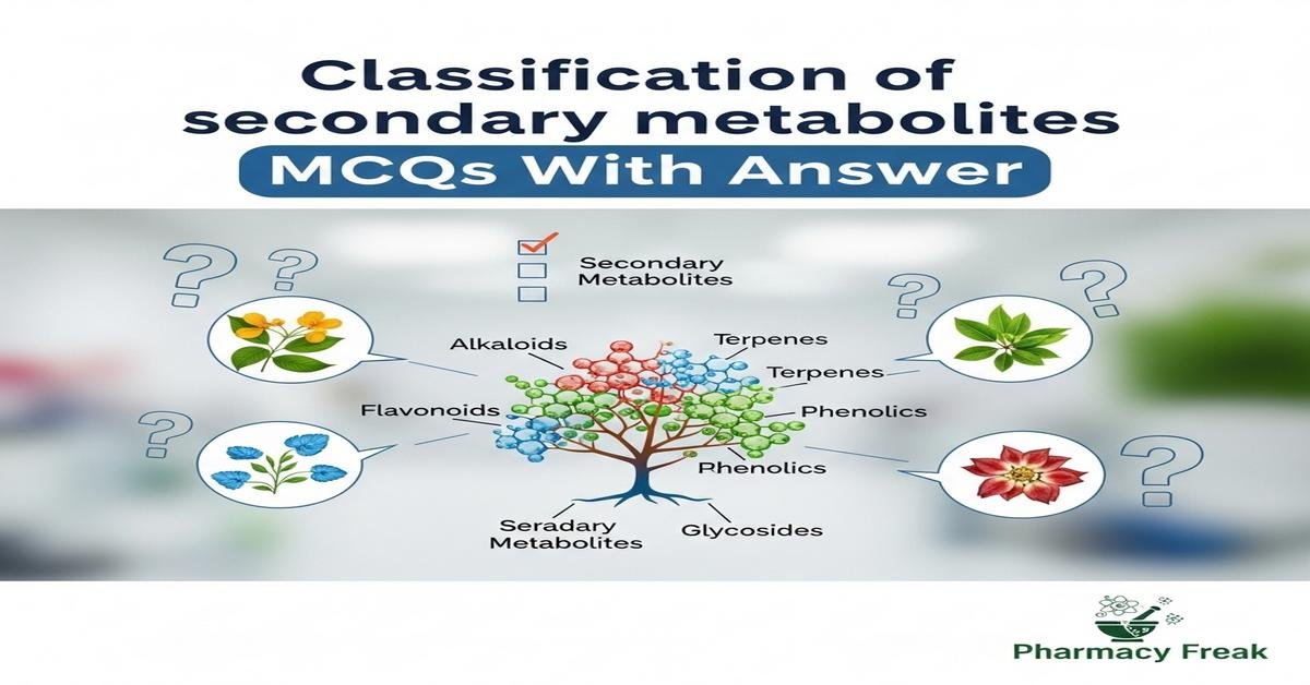 Classification of secondary metabolites MCQs With Answer