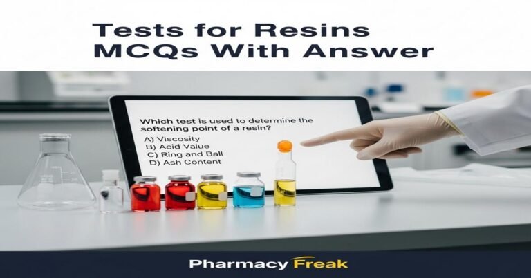 Tests for resins MCQs With Answer